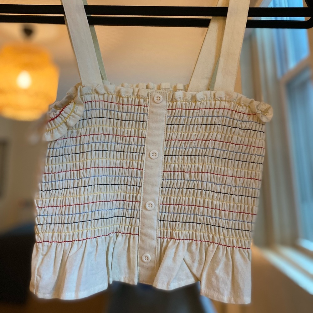UO Rainbow Smocked Cropped Tank